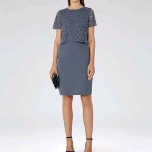 Reiss Lace & Neoprene Dress 6